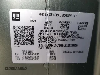 2024 GMC Hummer EV 3X with VIN 1GKB0RDC6RU101989, listed as a Copart auction lot 85671314 with 7,434 mi miles and Salvage Title. Bid and sale history available at carsss.com. Image 14.
