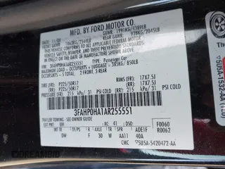 2010 Ford Fusion SE with VIN 3FAHP0HAIAR255551, listed as a IAAI auction lot 41854601 with 1 mi miles. Bid and sale history available at carsss.com. Image 9.