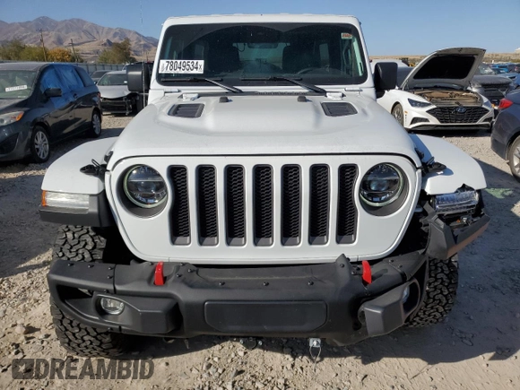 2022 Jeep Wrangler Unlimited Rubicon with VIN 1C4JJXFM1NW249982, listed as a Copart auction lot 78049534 with 17,834 mi miles and Salvage title. Bid and sale history available at DreamBid. Image 5.
