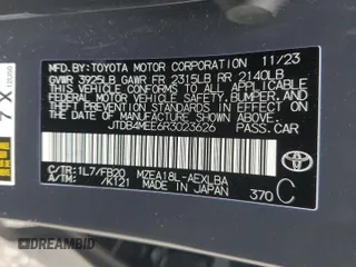 2024 Toyota Corolla LE with VIN JTDB4MEE6R3023626, listed as a Copart auction lot 49280615 with 19,342 mi miles and Salvage title. Bid and sale history available at DreamBid. Image 15.