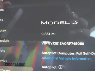2024 Tesla Model 3 with VIN 5YJ3E1EA0RF745089, listed as a IAAI auction lot 41980217 with 9,851 mi miles and . Bid and sale history available at DreamBid. Image 15.