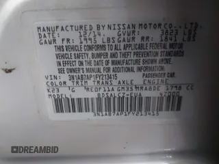 2015 Nissan Sentra SV z VIN 3N1AB7AP1FY213415, wystawiony jako IAAI lot #41574829 z przebiegiem 91 460 mil mil oraz . Historia ofert i sprzedaży dostępna na DreamBid. Obrazek 9.