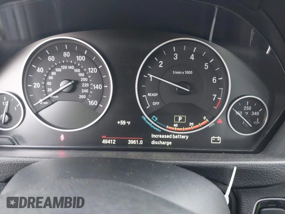 2015 BMW 3 Series 328i xDrive with VIN WBA3B3C57FF547110, listed as a IAAI auction lot 41870141 with 49,412 mi miles and . Bid and sale history available at carsss.com. Image 7.