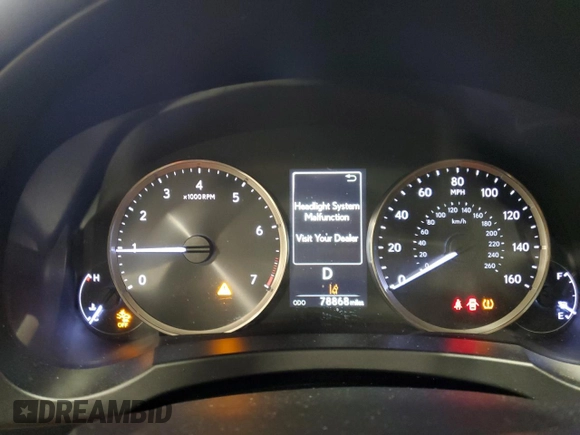 2020 Lexus IS 300 with VIN JTHD81F28L5042656, listed as a Copart auction lot 57876525 with 78,868 mi miles and Salvage title. Bid and sale history available at DreamBid. Image 9.