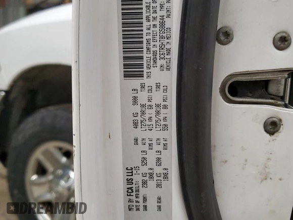 2015 Ram 2500 Tradesman with VIN 3C6TR5HT8FG588644, listed as a Copart auction lot 52816595 with 192,968 mi miles and Clean title. Bid and sale history available at DreamBid. Image 12.