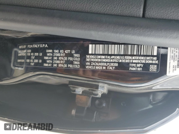 2020 Jeep Renegade Latitude with VIN ZACNJABB9LPL58359, listed as a Copart auction lot 71447094 with 89,904 mi miles and Salvage Title. Bid and sale history available at DreamBid. Image 13.