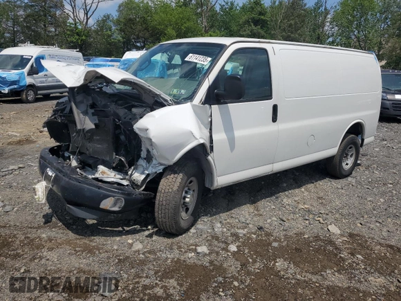 2017 Chevrolet Express Cargo with VIN 1GCWGAFG2H1126060, listed as a Copart auction lot 61141235 with 107,767 mi miles and Salvage title. Bid and sale history available at DreamBid. Image 1.