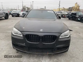 2013 BMW 7 Series 740Li with VIN WBAYE4C51DD137687, listed as a Copart auction lot 76103944 with 134,609 mi miles and Salvage title. Bid and sale history available at DreamBid. Image 5.