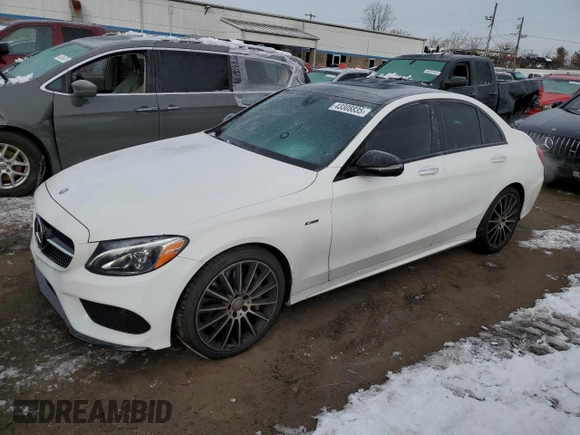 2016 Mercedes-Benz C 450 AMG with VIN 55SWF6EB5GU110266, listed as a Copart auction lot 43308835 with 42,148 mi miles and Salvage title. Bid and sale history available at DreamBid. Image 1.