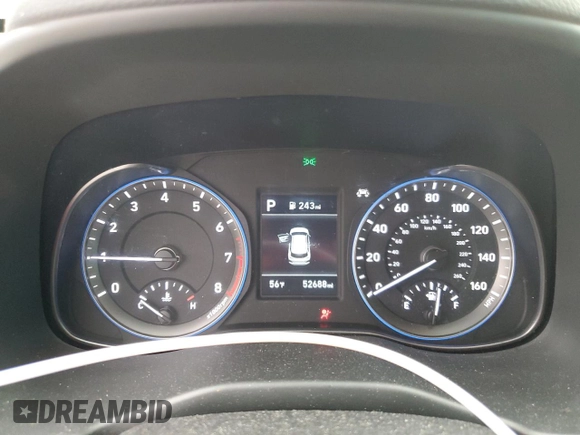2020 Hyundai Kona SEL with VIN KM8K2CAA6LU579080, listed as a Copart auction lot 46029355 with 52,688 mi miles and Salvage Title. Bid and sale history available at carsss.com. Image 9.