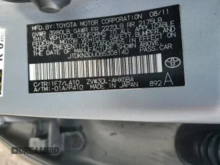 2011 Toyota Prius I with VIN JTDKN3DU0B5308140, listed as a Copart auction lot 60757735 with Not provided miles and Clean title. Bid and sale history available at DreamBid. Image 12.