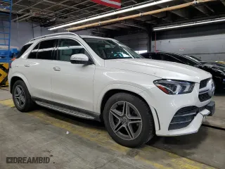2020 Mercedes-Benz GLE with VIN 4JGFB4KB2LA136571, listed as a Copart auction lot 47412025 with 76,641 mi miles and Salvage Title. Bid and sale history available at carsss.com. Image 4.
