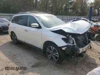 2018 Nissan Pathfinder Platinum z VIN 5N1DR2MN0JC647728, wystawiony jako Copart lot #49918025 z przebiegiem 94 946 mil mil oraz Szkoda całkowita • Salvage title. Historia ofert i sprzedaży dostępna na DreamBid. Obrazek 4.