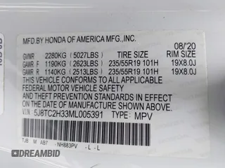 2021 Acura RDX с VIN 5J8TC2H33ML005391, выставлен на аукционе IAAI как лот 42081750 с пробегом 34 766 миль миль и . История ставок и продаж доступна на DreamBid. Изображение 9.