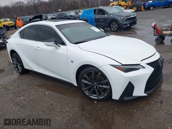 2022 Lexus IS 350 F Sport with VIN JTHGZ1E23N5024970, listed as a IAAI auction lot 41784335 with 17,914 mi miles and . Bid and sale history available at DreamBid. Image 1.