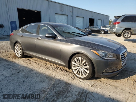 2017 Genesis G80 Ultimate with VIN KMHGN4JFXHU212334, listed as a Copart auction lot 75771284 with 78,779 mi miles and Salvage Title. Bid and sale history available at DreamBid. Image 4.