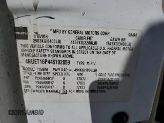 2004 Isuzu Ascender z VIN 4NUET16P446702059, wystawiony jako Copart lot #75397314 z przebiegiem Nie podano mil oraz Szkody całkowita. Historia ofert i sprzedaży dostępna na DreamBid. Obrazek 13.