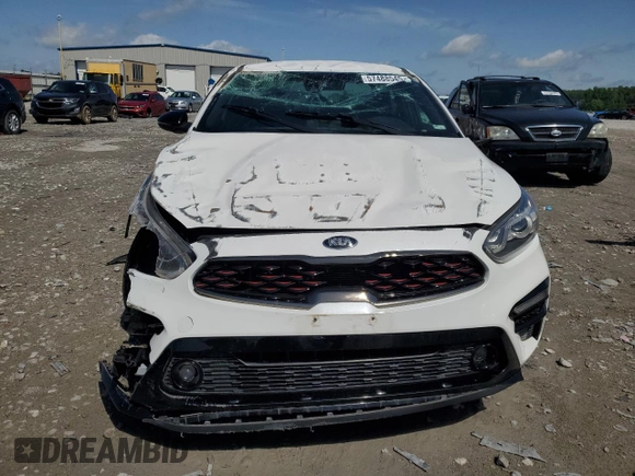 2021 Kia Forte GT-Line with VIN 3KPF34AD1ME330415, listed as a Copart auction lot 57488545 with 46,074 mi miles and Salvage title. Bid and sale history available at DreamBid. Image 5.