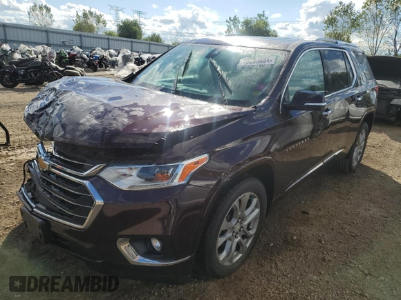 2018 Chevrolet Traverse Premier with VIN 1GNEVJKW2JJ100652, listed as a Copart auction lot 70258634 with 84,879 mi miles and Salvage Title. Bid and sale history available at carsss.com. Image 1.