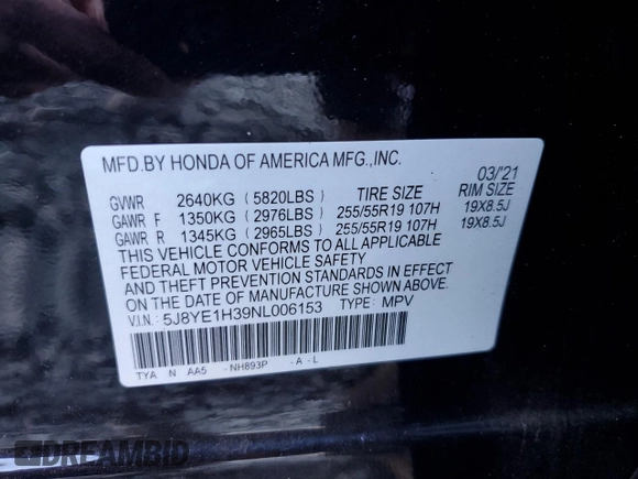 2022 Acura MDX with VIN 5J8YE1H39NL006153, listed as a Copart auction lot 78468454 with 40,779 mi miles and Salvage Title. Bid and sale history available at carsss.com. Image 15.