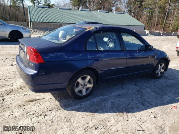 2005 Honda Civic Sdn EX with VIN 2HGES26705H567829, listed as a Copart auction lot 50823665 with 120,911 mi miles and Clean Title. Bid and sale history available at carsss.com. Image 3.