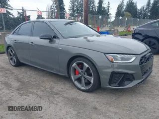 2023 Audi A4 S line Premium Plus z VIN WAUEAAF48PA037009, wystawiony jako IAAI lot #41976177 z przebiegiem 17 258 mil mil oraz . Historia ofert i sprzedaży dostępna na DreamBid. Obrazek 1.
