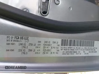 2017 Dodge Journey SE with VIN 3C4PDCABXHT586922, listed as a IAAI auction lot 41711047 with 114,118 mi miles and . Bid and sale history available at DreamBid. Image 9.