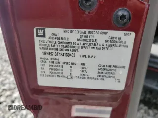 2003 Chevrolet Tahoe LS z VIN 1GNEC13T43J139403, wystawiony jako Copart lot #56891365 z przebiegiem Nie podano mil oraz Szkoda całkowita • Salvage title. Historia ofert i sprzedaży dostępna na DreamBid. Obrazek 12.