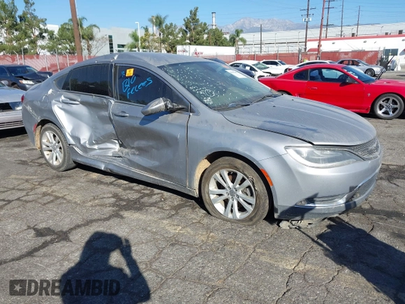 2015 Chrysler 200 Limited with VIN 1C3CCCAB7FN600424, listed as a IAAI auction lot 40665667 with 169,585 mi miles. Bid and sale history available at carsss.com. Image 1.