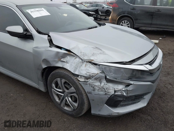 2018 Honda Civic LX with VIN 2HGFC2F56JH585343, listed as a IAAI auction lot 41558691 with 123,838 mi miles. Bid and sale history available at carsss.com. Image 6.