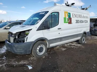 2023 Ford Transit Cargo with VIN 1FTBR1C86PKA86595, listed as a Copart auction lot 44908465 with 2,537 mi miles and Salvage Title. Bid and sale history available at carsss.com. Image 1.