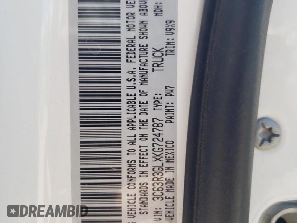 2019 Ram 3500 Tradesman with VIN 3C63R3GLXKG724787, listed as a Copart auction lot 63719364 with 0 mi miles and Salvage Title. Bid and sale history available at carsss.com. Image 13.