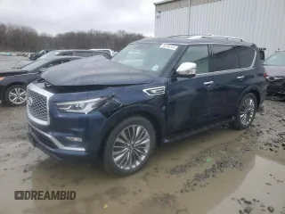 2021 Infiniti QX80 SENSORY with VIN JN8AZ2BC1M9476079, listed as a Copart auction lot 45186345 with 60,368 mi miles and Salvage Title. Bid and sale history available at carsss.com. Image 1.