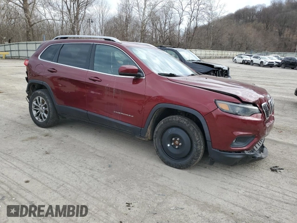 2019 Jeep Cherokee Latitude Plus with VIN 1C4PJMLX2KD422696, listed as a Copart auction lot 50888725 with 72,737 mi miles and Salvage Title. Bid and sale history available at DreamBid. Image 4.