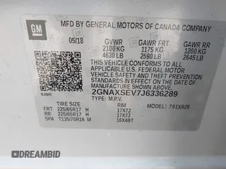 2018 Chevrolet Equinox LT with VIN 2GNAXSEV7J6336289, listed as a IAAI auction lot 42021056 with 94,998 mi miles and . Bid and sale history available at carsss.com. Image 9.