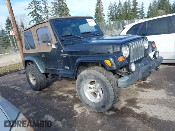 1999 Jeep Wrangler Sahara with VIN 1J4FY49S9XP410760, listed as a IAAI auction lot 41647187 with 181,353 mi miles. Bid and sale history available at carsss.com. Image 1.