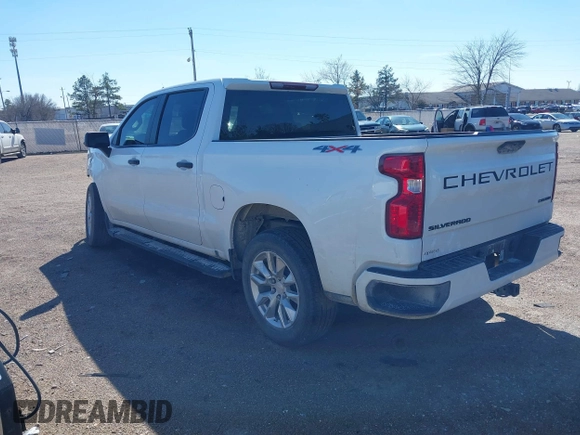 2022 Chevrolet Silverado 1500 Custom with VIN 1GCPDBEK0NZ547605, listed as a IAAI auction lot 41591510 with 37,543 mi miles. Bid and sale history available at carsss.com. Image 3.