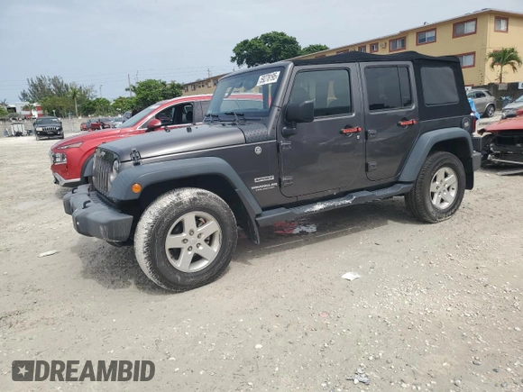 2017 Jeep Wrangler Unlimited Sport with VIN 1C4HJWDG5HL597733, listed as a Copart auction lot 59278195 with 99,156 mi miles and Salvage title. Bid and sale history available at DreamBid. Image 1.