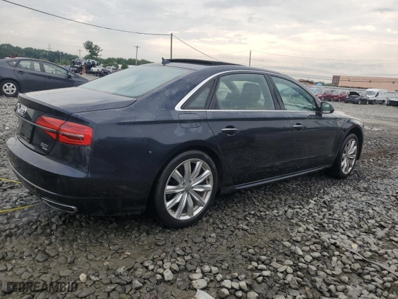 2018 Audi A8 L with VIN WAU44AFD0JN000152, listed as a Copart auction lot 62844254 with 47,325 mi miles and Salvage Title. Bid and sale history available at carsss.com. Image 3.