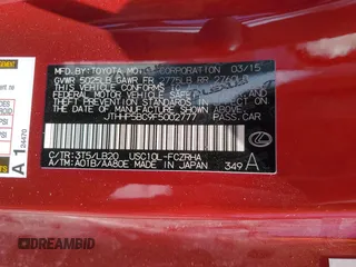 2015 Lexus RC F with VIN JTHHP5BC9F5002777, listed as a Copart auction lot 58022575 with 98,235 mi miles and Salvage title. Bid and sale history available at DreamBid. Image 12.