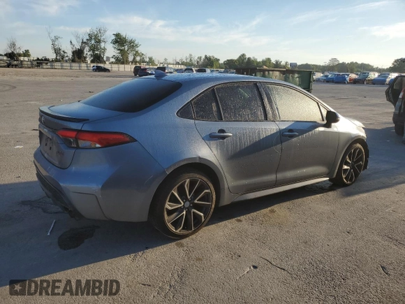 2020 Toyota Corolla XSE with VIN JTDT4RCE0LJ022138, listed as a Copart auction lot 50644235 with 83,370 mi miles and Salvage Title. Bid and sale history available at carsss.com. Image 3.