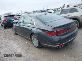 2020 Genesis G90 5.0L Ultimate with VIN KMTF54PH1LU081314, listed as a IAAI auction lot 41642178 with 122,450 mi miles. Bid and sale history available at carsss.com. Image 3.