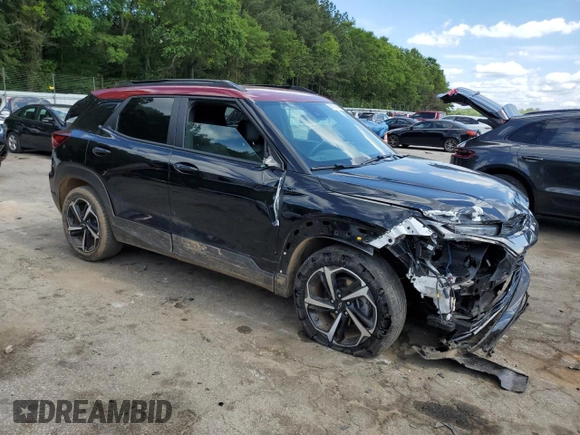 2021 Chevrolet TrailBlazer RS with VIN KL79MTSL3MB157663, listed as a Copart auction lot 55163974 with 24,296 mi miles and Salvage Title. Bid and sale history available at DreamBid. Image 4.