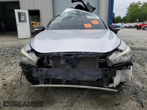2014 Infiniti Q50 Premium with VIN JN1BV7ARXEM691878, listed as a Copart auction lot 56767475 with 151,257 mi miles and Clean title. Bid and sale history available at DreamBid. Image 5.