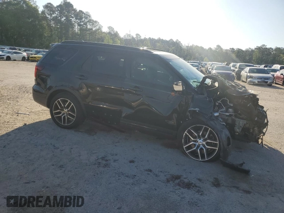 2017 Ford Explorer Sport with VIN 1FM5K8GT3HGE02494, listed as a Copart auction lot 52306555 with 106,960 mi miles and Salvage title. Bid and sale history available at DreamBid. Image 4.