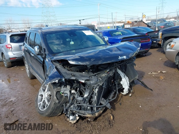 2019 Jeep Grand Cherokee Overland with VIN 1C4RJFCGXKC688543, listed as a IAAI auction lot 41643678 with 65,182 mi miles. Bid and sale history available at carsss.com. Image 1.