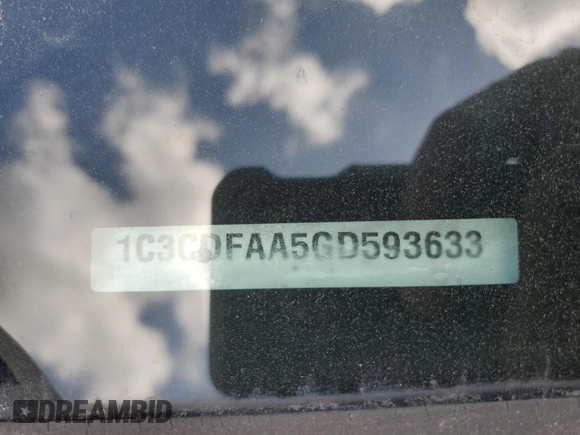 2016 Dodge Dart SE with VIN 1C3CDFAA5GD593633, listed as a Copart auction lot 86222904 with Not Provided miles and Clean Title. Bid and sale history available at DreamBid. Image 12.