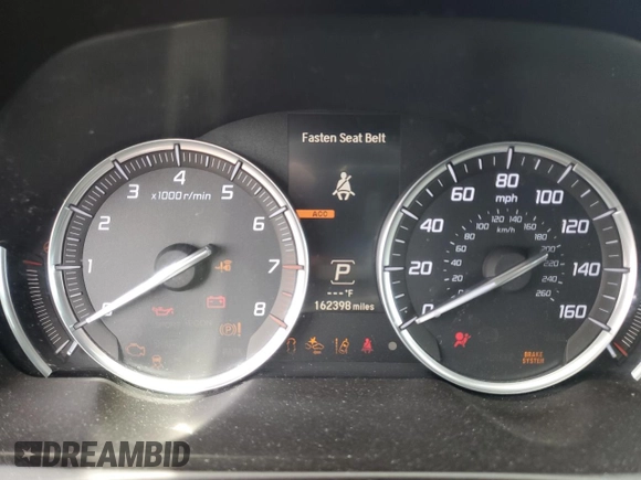 2015 Acura TLX Advance with VIN 19UUB2F70FA013265, listed as a Copart auction lot 54374955 with 162,398 mi miles and Salvage title. Bid and sale history available at DreamBid. Image 9.