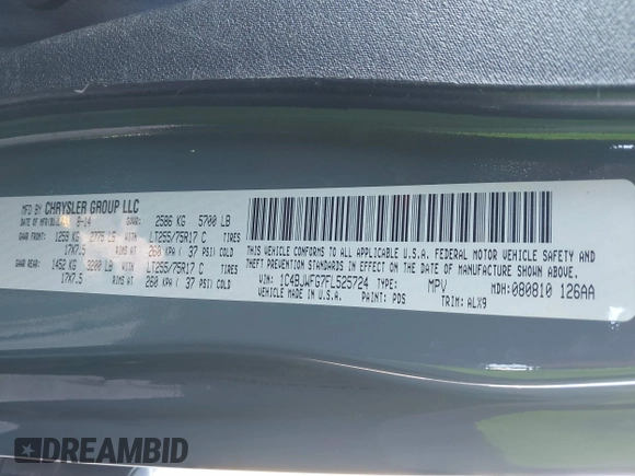 2015 Jeep Wrangler Unlimited Rubicon with VIN 1C4BJWFG7FL525724, listed as a IAAI auction lot 41394059 with 132,058 mi miles. Bid and sale history available at carsss.com. Image 9.