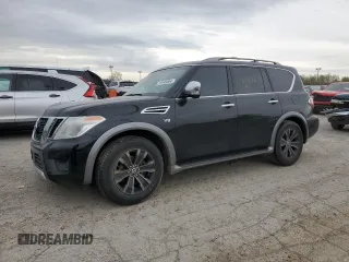 2017 Nissan Armada Platinum with VIN JN8AY2NE3H9705626, listed as a Copart auction lot 51693004 with 107,129 mi miles and Salvage Title. Bid and sale history available at carsss.com. Image 1.
